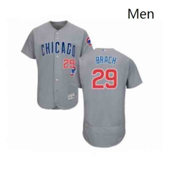 Mens Chicago Cubs 29 Brad Brach Grey Road Flex Base Authentic Collection Baseball Jersey